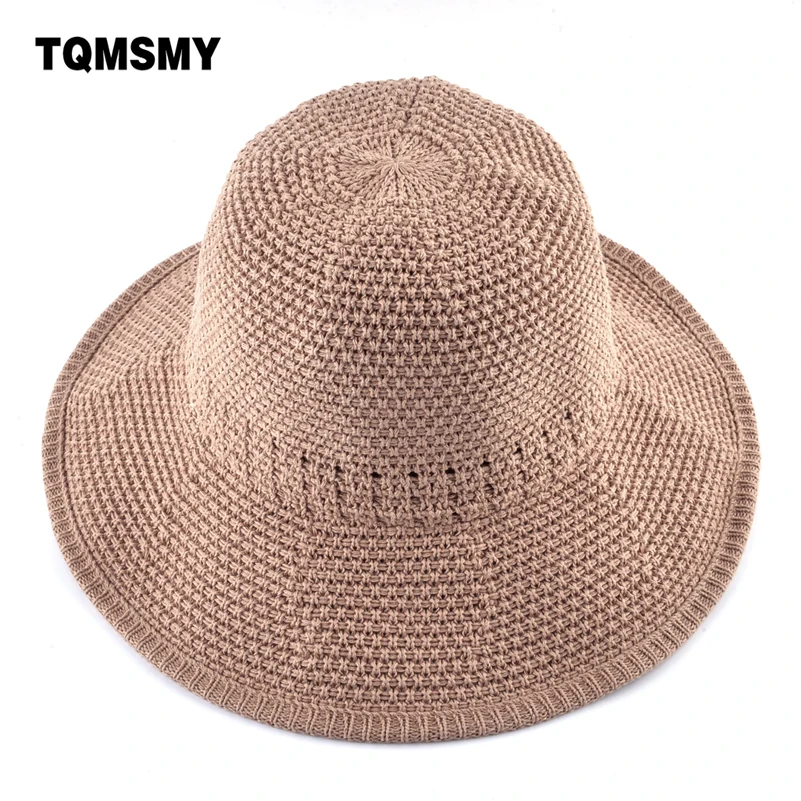 TQMSMY Summer Solid Mesh Sun Hats Women Designer Bucket Hats Womens
