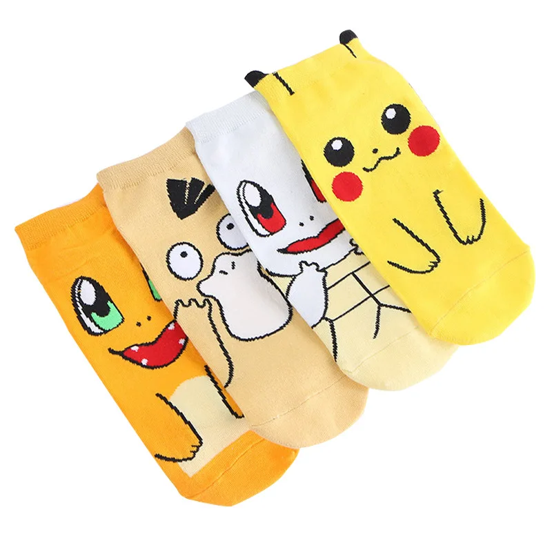 

IOLPR Harajuku Pokemon Socks 3D Printed Cartoon socks Women Ankle Novelty funny Cute Kawaii Creative Happy Sox art animal short