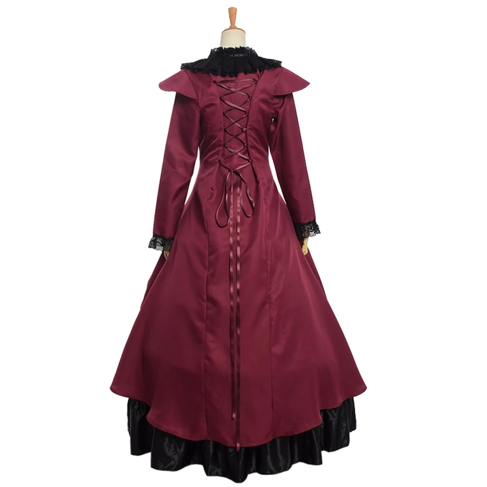 Женское винтажное викторианское платье в стиле Лолиты на вечерние Хэллоуин для вечеринки Готический рекреационный костюм бальное платье