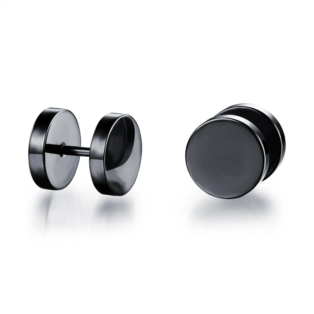 Sporty Dumbbell Earrings Stainless Steel Dumbbell Design Stud Earrings