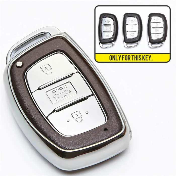 KUKAKEY ТПУ ключи цепочка на клапане чехол для hyundai Tucson Creta ix25 ix35 i20 i30 HB20 Elantra Verna Mistra - Название цвета: Silver