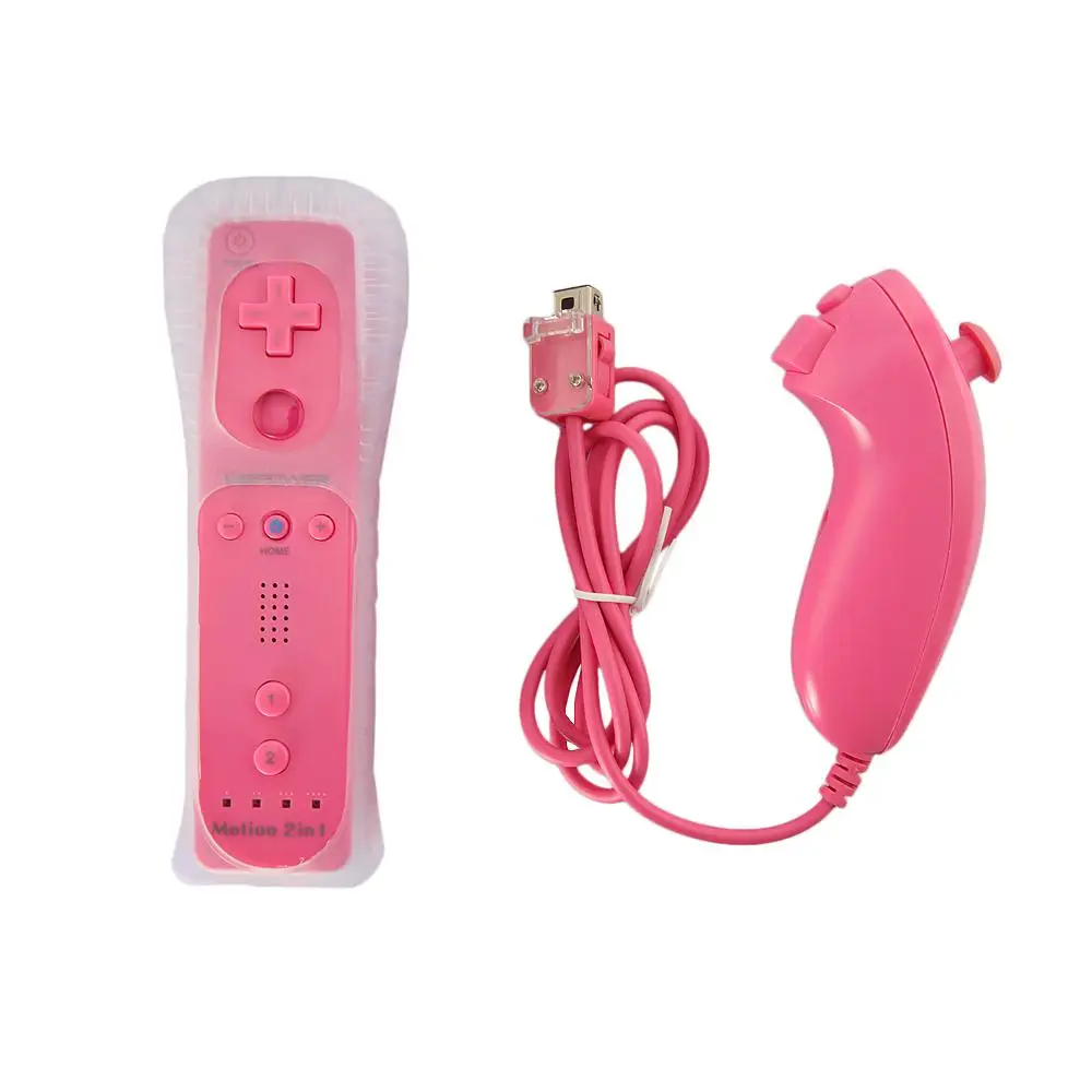HOT For Nintend Wii 2 In 1 Set Wireless Gamepad Remote Controller Without Motion Plus + Nunchuck For Nintend Wii Controller