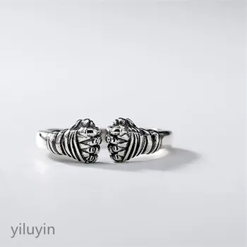 

KJJEAXCMY boutique jewelryar S925 pure silver retro personality boxing trend
