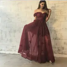 2017 Sexy Abendkleid Abendkleid Burgund Weinrot A-linie Neue Ankunft Günstige Appliques Lange Abschlussball-kleider Party Kleid Kleid