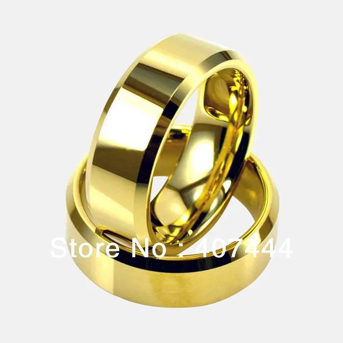 YGK 8 мм Золотое скошенное вольфрамовое кольцо мужской свадебный браслет|ring jewelry