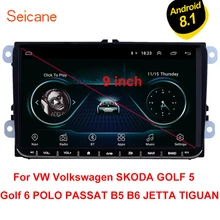 Seicane для Фольксваген Гольф Поло Tiguan Passa MK5 MK6 Jetta Touran сиденье Android 8,1 " Автомобильный Авторадио GPS Мультимедиа CANBUS 3G