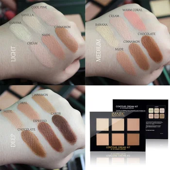 

IMAGIC Contour Palette Kit Concealer Cream Pro Makeup Palatte 6 Colors Face 3Pcs