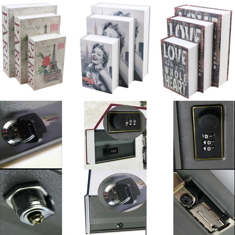 

2019 new paper Money Box Piggy Bank Metal Lock Password Home Decoration Accessories Storage Box Deposit Book Safe Savings Coins