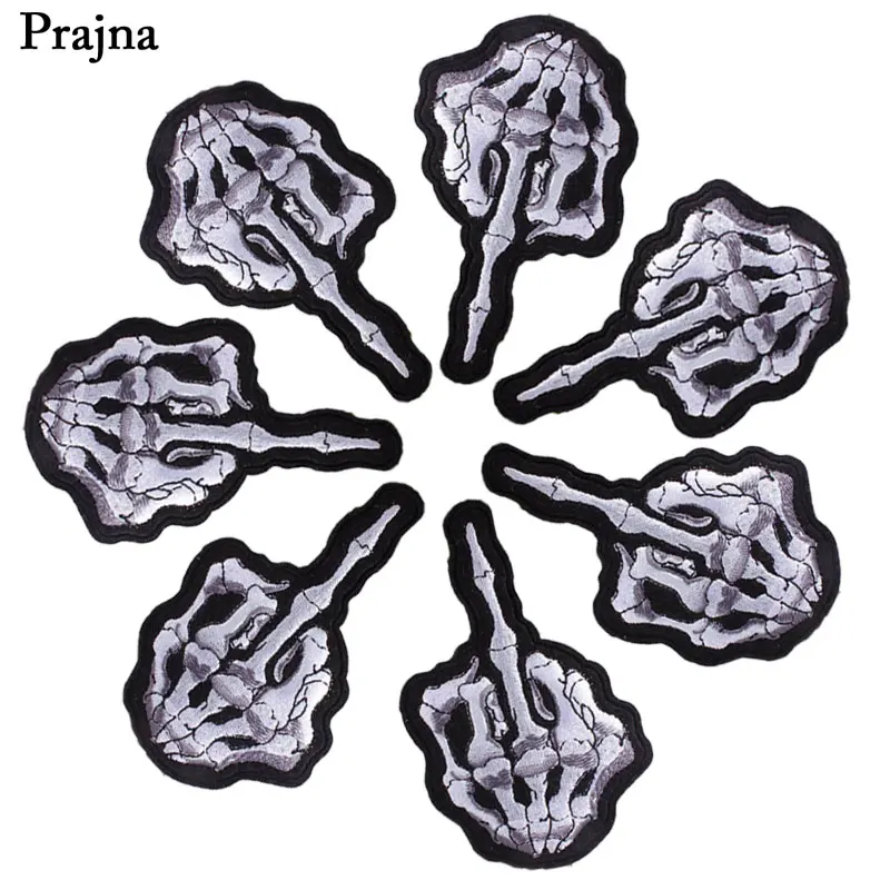 Prajna 10 планшетов черные байкерские Стикеры для глажки вышитая куртка в стиле панк