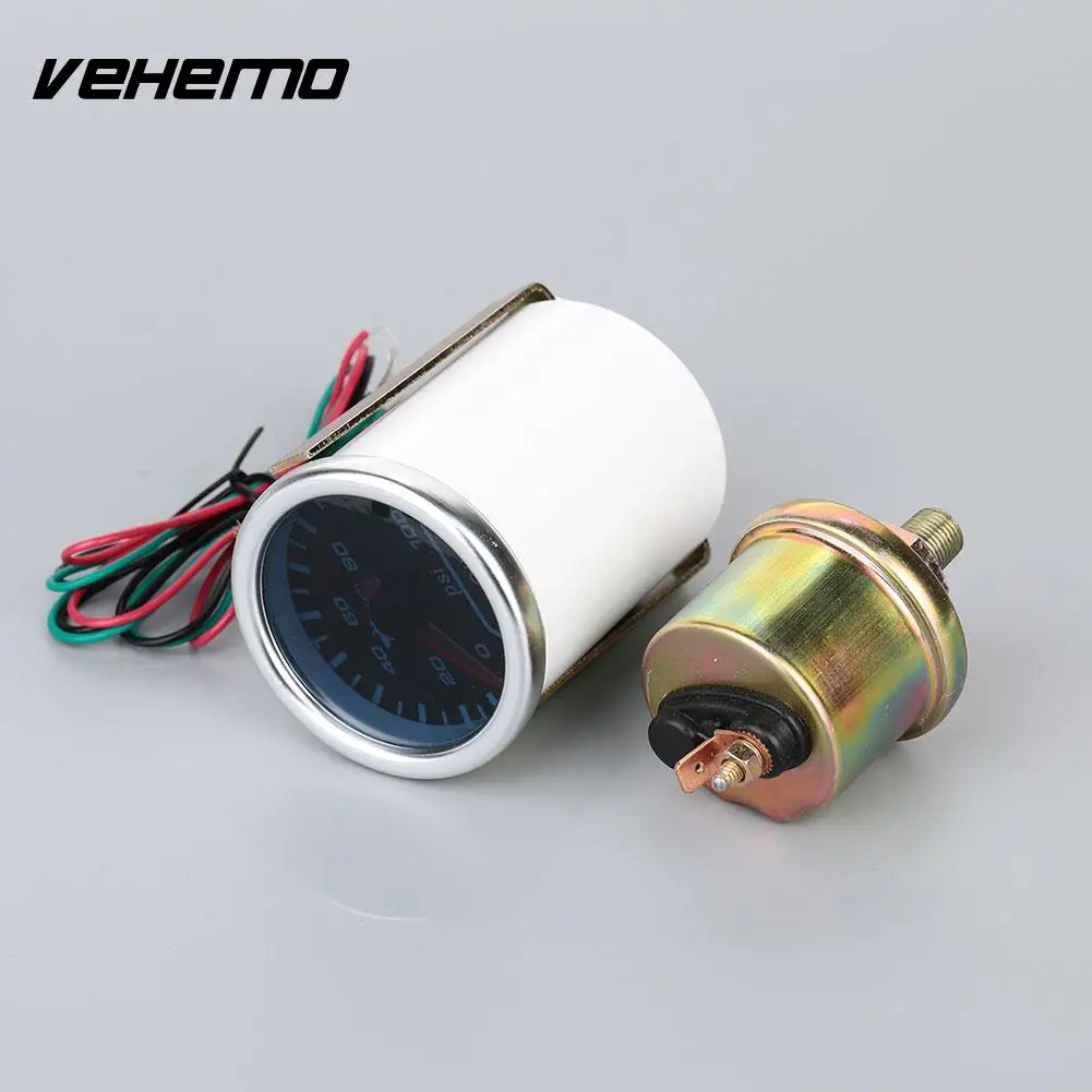 

Motormeter Oil Pressure Gauge Universal Modified Instrument Car Accessories Gauge 2"52mm Red Pointer