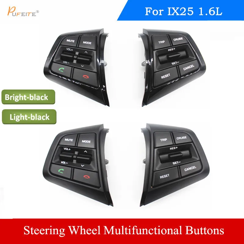 Botón de Control remoto de crucero PUFEITE para Hyundai ix25 1,6/para el interruptor de los botones de Control del volante del coche creta 2,0 con cables
