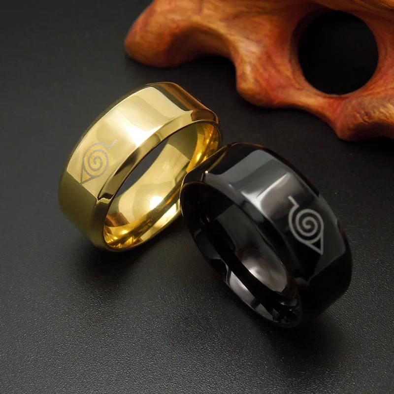 Мужское кольцо из нержавеющей стали с логотипом Наруто 8 мм|ring ring|rings for womenring |