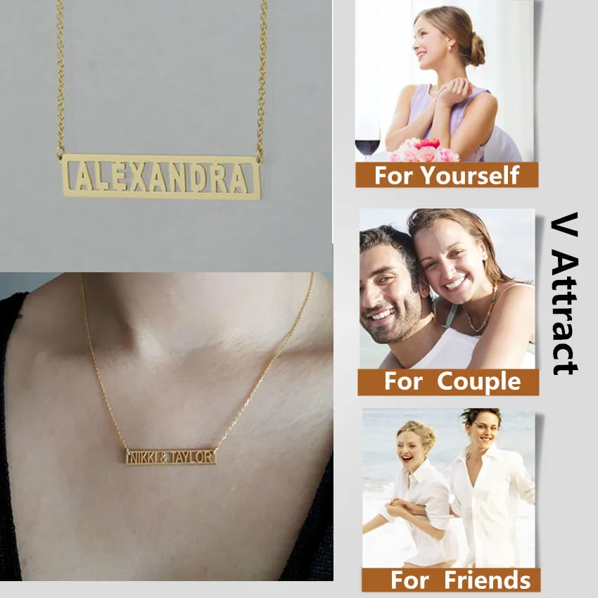 V Attract Roman Numeral Bar Pendant 