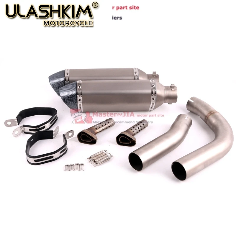 

Motorcycle Exhaust Muffler Escape Middle Link Contact Pipe Slip On For Yamaha YZF-R1 R1 2009 - 2014