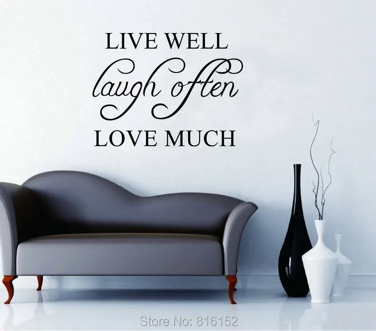 48in x 5in Burgundy Eat Well Laugh Often Love Much Quote Vinyl Wall Art Decal Sticker Removable Home Decor 48in x 5in Burgundy Eat Well Laugh Often Love Much Quote Vinyl Wall Art Decal Sticker Removable Home Decor