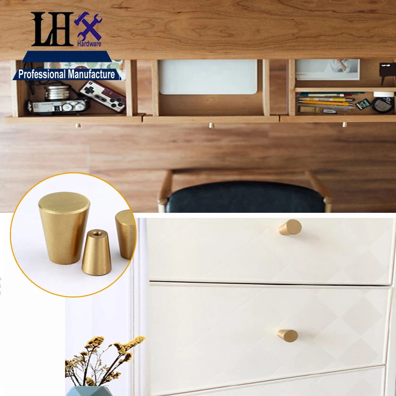 LHX YP308 النحاس النقي الأثاث مقبض مقبض ل درج المجوهرات مربع الجدول خزانة الجانب مجلس الوزراء دولاب اليدوية الأجهزة DIY h