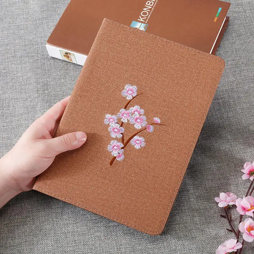 

3D Simple flower Embroidery Soft Stand Cover Smart Sleep Wake up Flip Case for apple iPad Mini 2 3 4 5 Air Pro 9.7 2019 air 10.5