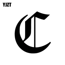 Yjzt 12.9 cm * 15 cm moda inglês antigo lettering c carro de vinil-estilo etiqueta do carro decalque preto/prata C11-0473