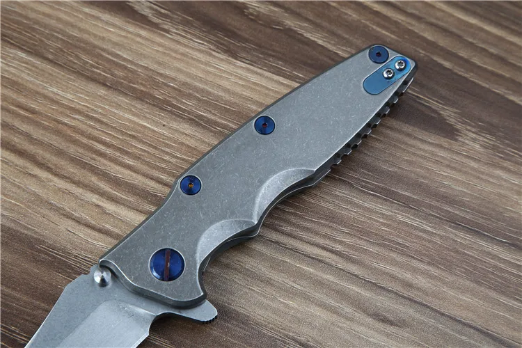 Фото 0392 складной нож M390 лезвие титановая ручка KVT шариковый подшипник походные ножи 0392 складной нож M390 лезвие титановая ручка KVT шариковый подшипник походные ножи