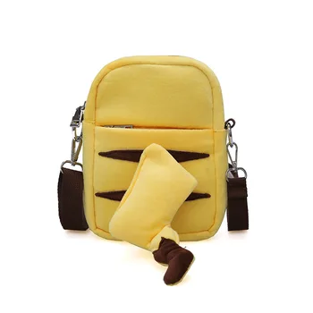 

Cute Cartoon Pokemon Pikachu Plush Small Bag Japanese Pocket Monsters Funny Shoulder Bag Girls Casual Purse Women Phone Handbag