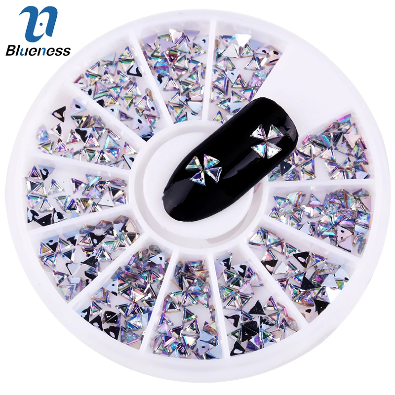 

Blueness 3D Glitter Triangle Design Manicure DIY UV Gel Sticker Decorations Nails Accessories Acrylic Rhinestones For Nails Tips