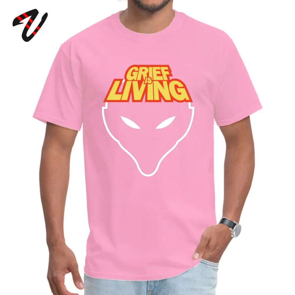 2019 Discount Men's Tops & Tees GriefIsLiving Printed On T Shirt Pure Cotton Short Sleeve Comics Tee Shirts Crewneck GriefIsLiving 25492 pink