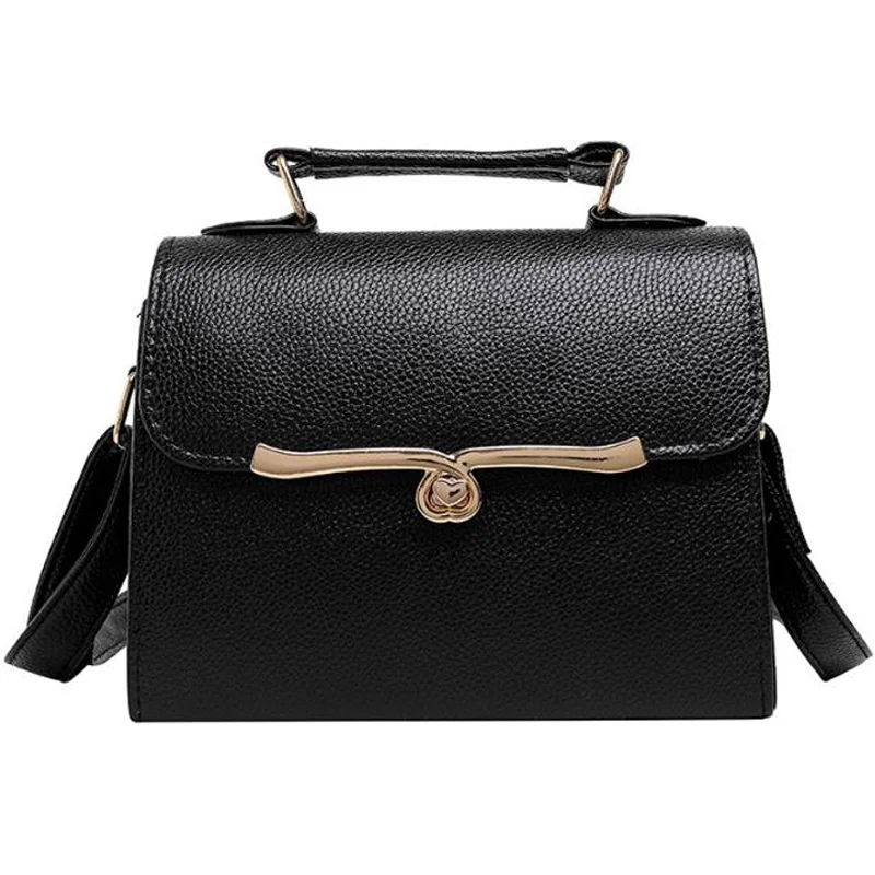 

NEW-Litchi Pattern Fashion Handbag Korean Version Of The Simple Shoulder Messenger Bag Twist Lock Handbag