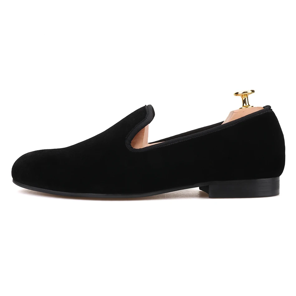 Plus Size Men Velvet Loafers Men Wedding and Party shoes Men's Flats Male Smoking slippers Size US 4-17