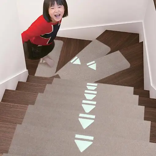 6pcs Luminous Carpet Stair mats Self-Adhesive Stairs Carpet Non-slip Dark Safety Floor Fluorescent for kids Stair pad mat