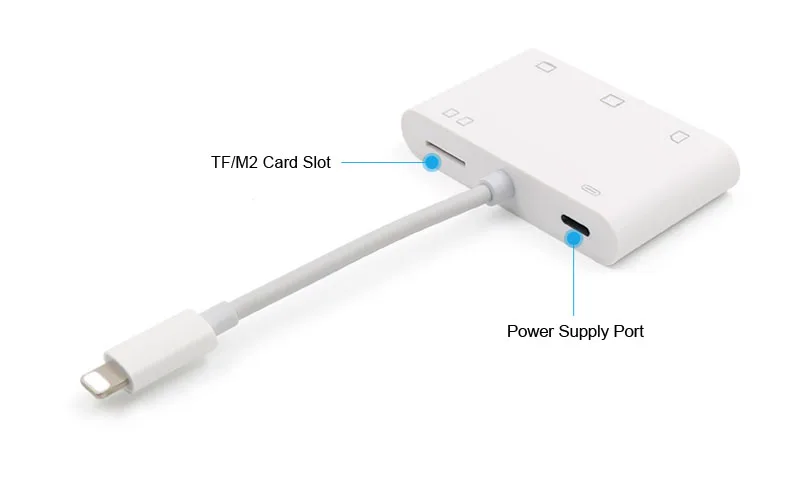 6in1 SD TF устройство считывания SF карт цифровой Комплект для подключения камеры OTG адаптер для iPhone XS MAX XR 6 7 8 плюс iPad Mini Air iOS 11/12