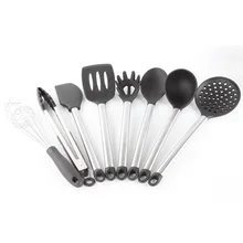 Кухонная силиконовая антипригарная кулинарная ложка шпатель ковш венчики для взбивания яиц посуда набор посуды кухонные инструменты