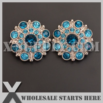 

28mm Special Stargazer Acrylic Rhinestone Button with Shank Back,Mixed Color for Flower Center,Headband