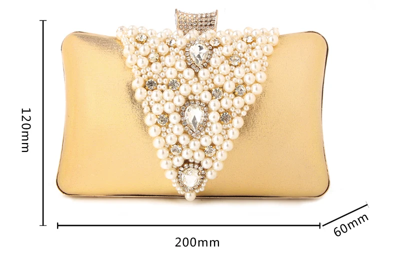 Luxy Moon Beads Faux Leather Clutch Bag for Wedding Size