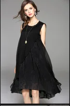 Cool 2017 Free Shipping New Spring Summer Cotton Linen Fashion Women Long Black White Dresses Loose Sleeveless Plus Size Dress