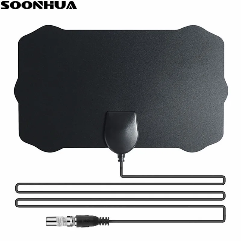 SOONHUA плоский дизайн 50 миль диапазон Крытый HD ТВ Антенна 20 дБи с высоким