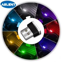 Buy Aslent Car USB LED Atmosphere Lights Decorative Lamp Emergency Lighting Universal PC Portable Plug and Play Red Blue White 5v Free Shipping