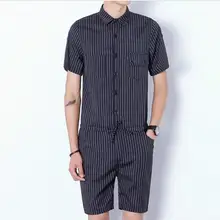 Готический комбинезон Харадзюку для мужчин, мужской комбинезон в полоску, шаровары, брюки-карго, летний повседневный комбинезон в стиле хип-хоп, 031507