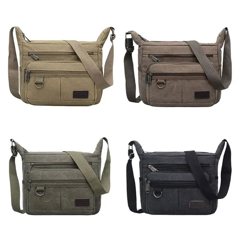Men's Vintage Canvas Crossbody Satchel School Military Shoulder Bag