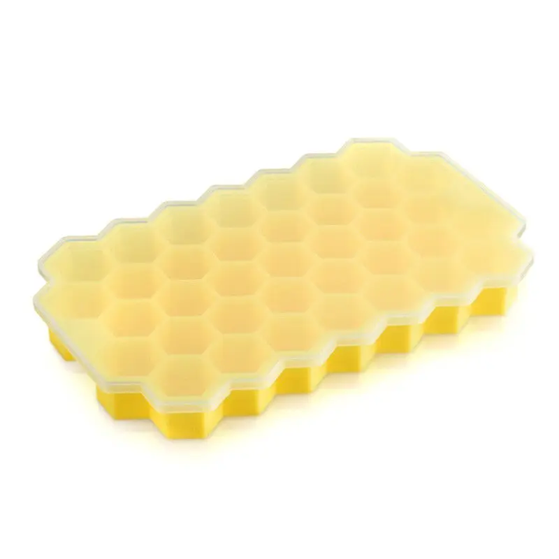 JX-LCLYL 1pc  Silicone 37 Small Ice Cubes Ice Mold With Lid Ice Tray Frozen Making Tool