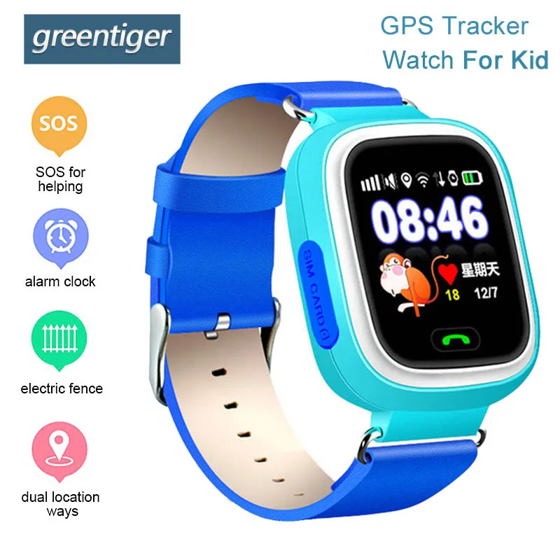 

Greentiger Q90 GPS Child Smart Watch Baby Anti-lost Watch Device Tracker WIFI SOS Smart Watch Phone Positioning VS Q50 Q100