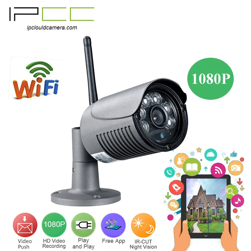 IPCC IP Camera 1080P wireless CCTV Security Camera Night Vision waterproof outdoor ABS Bullet CCTV Camera for garden monitor