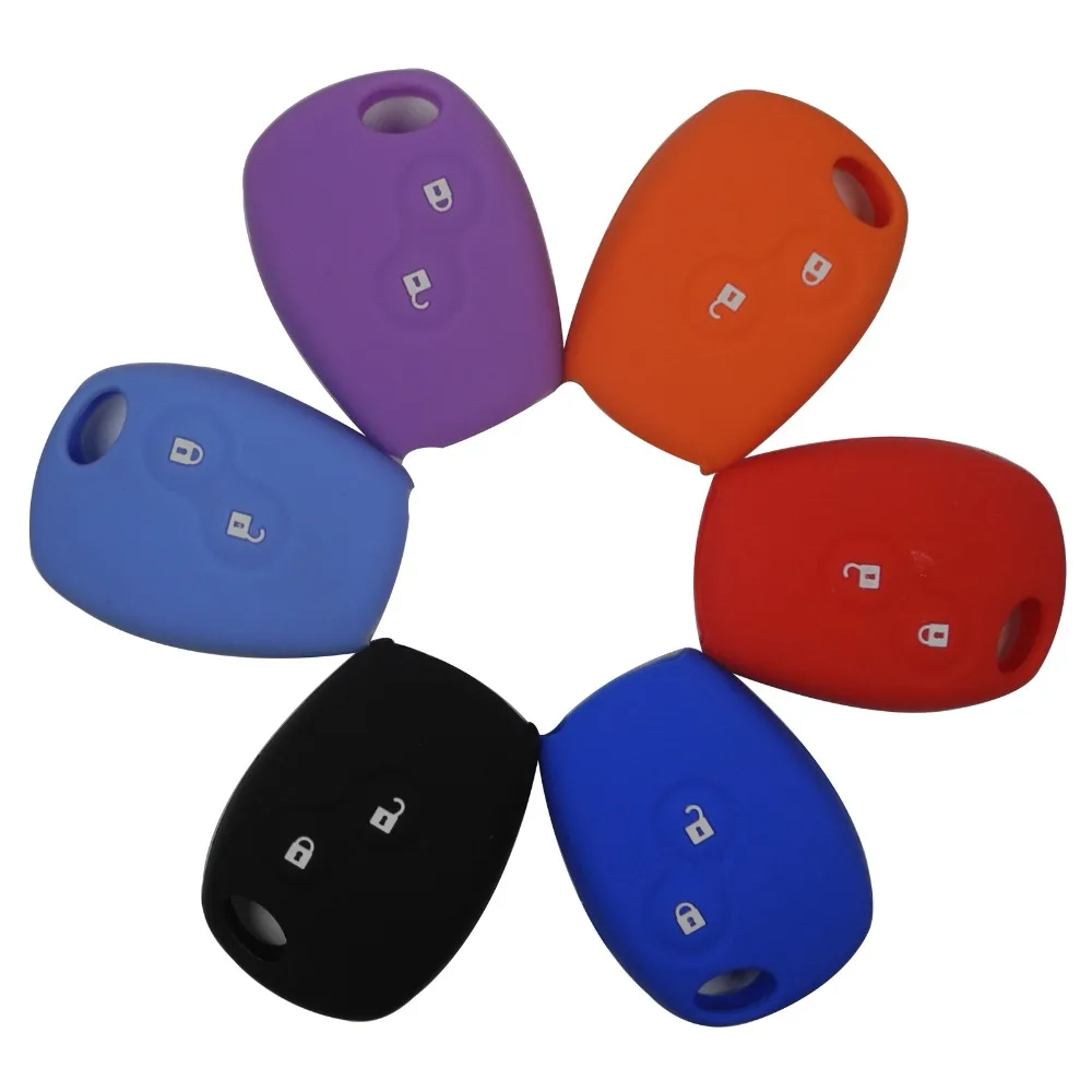 

New 2 Buttons Silicone Rubber Car Remote Key Case Cover For Renault Kangoo DACIA Scenic Megane Sandero Captur Twingo Modus