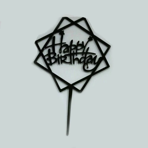 1 шт. акриловые бусины с днем рождения Топпер для торта Love украшения на день рождения кекс флаг День Рождения Декоративные реквизиты - Цвет: Темный хаки