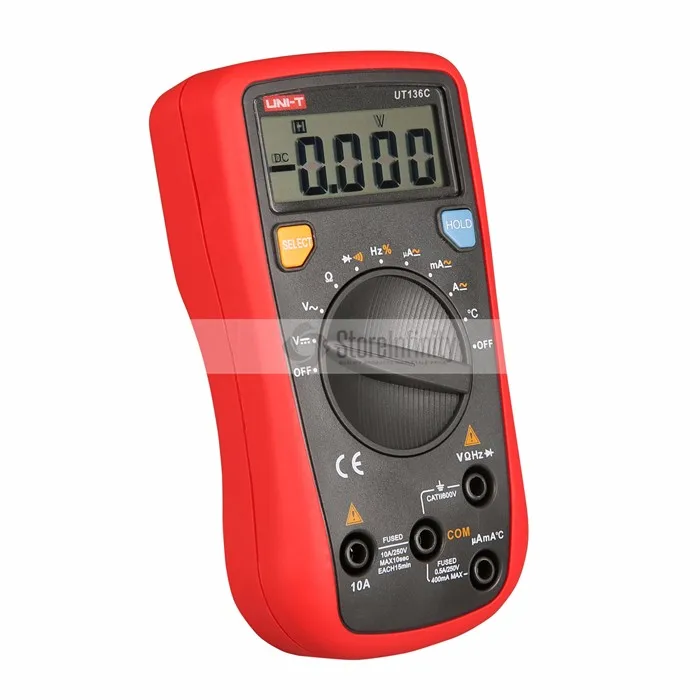 UNI-T UT136C автоматический Диапазон мультиметр тестер Температура частота AC DC сопротивление вольт