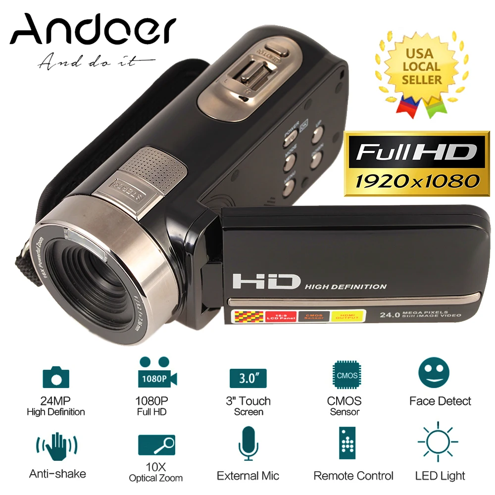 

Digital Video Camera Camcorder 3.0" LCD Touch Screen DV 24MP 1080P Full HD HDMI AV Night-Shot Remote Control Digital Camera