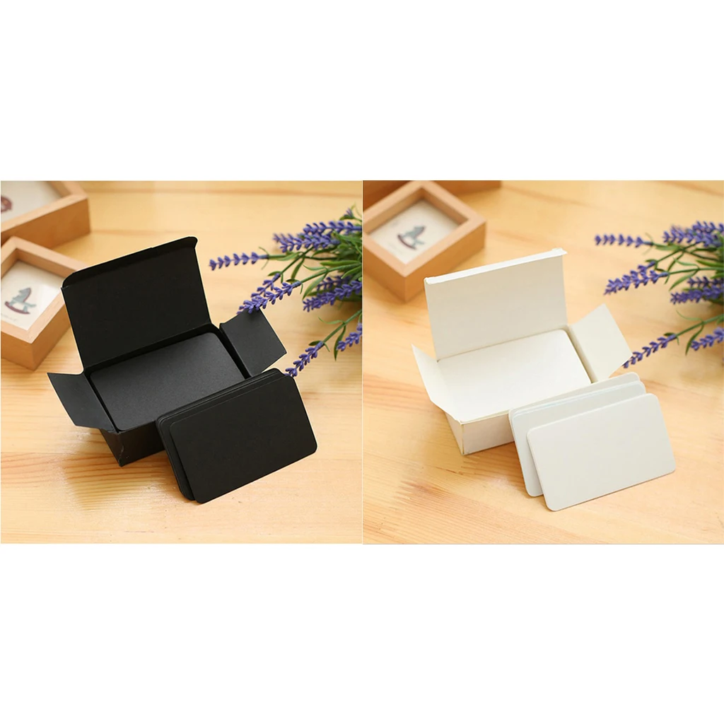 2 Boxes White+Black Paper Blank Index Flash Cards DIY Message, 90 Sheets