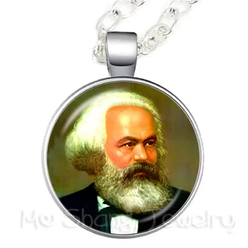 

Karl Marx Philosopher 25 MM Necklace Socialism Marxism Glass Cabochon Sweater Chain Creative Gift For Souvenir