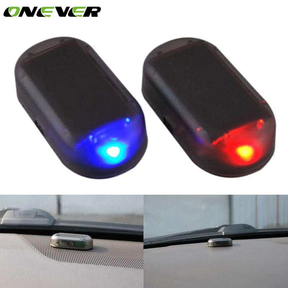 

Onever Simulate Solar Car Anti-theft Alarm LED Light Imitation Security System Warning Theft Flash Blinking Lamp for Ford Audi