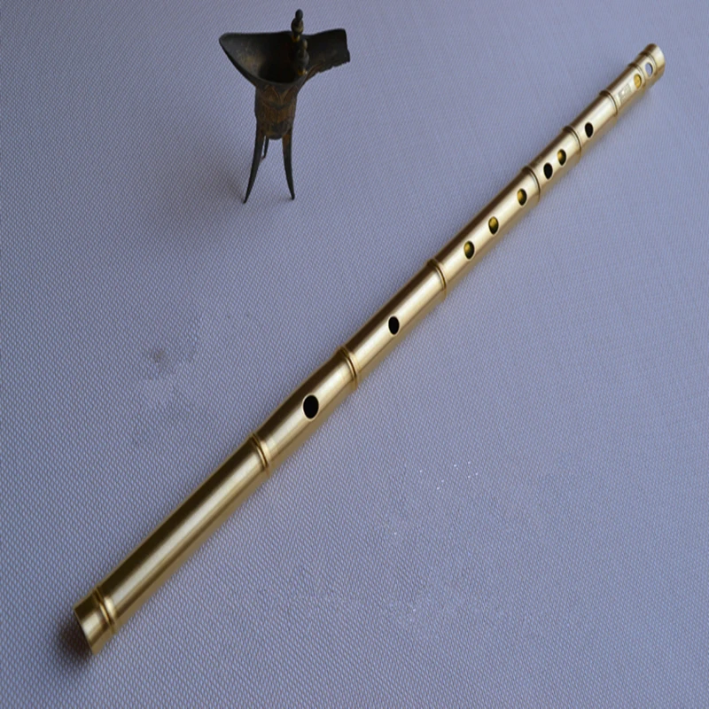 Metal Flute DIZI Key of C D E F G Flauta Thicken Brass Dizi Flute