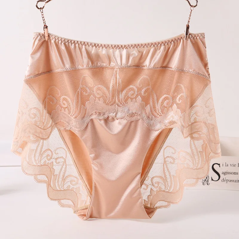 Queenral Pus Size Women Panties XL XXL XXXL High Waist Floral Briefs Sexy Intimates Lingerie  See Through Panty For Ladies 4